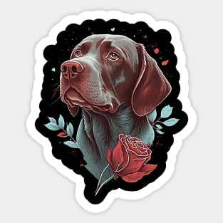 Pointer dog valentine's day Sticker